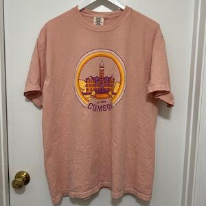 Clemson Tee Comfort Colors Short Sleeve University Tigers Peach Size XL